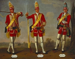 Grenadiers, 37th, 38h and 39th Regiments of Foot, 1751 by David Morier