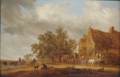 Halt in Front of an Inn by Salomon van Ruysdael