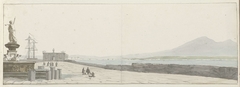 Havenhoofd van Napels, gezien vanaf de voet van de vuurtoren by Louis Ducros