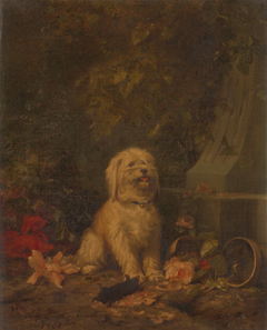 Hondje bij een dode mol by Eugène Lambert