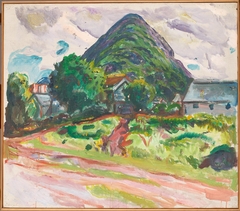 House with Mountains in the Background by Edvard Munch