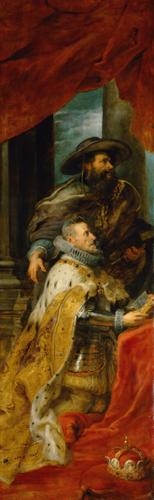 Ildefonso Altarpiece left panel (Archduke Albert with his patron saint Albert of Louvain) by Peter Paul Rubens