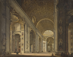 Interieur van de Sint Pieterskerk te Rome by Frans Vervloet