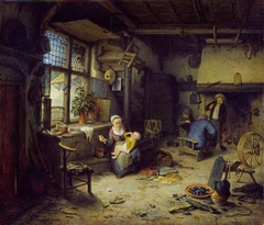 Interior with Peasants by Adriaen van Ostade