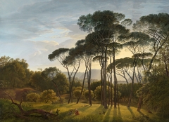 Italian Landscape with Umbrella Pines by Hendrik Voogd