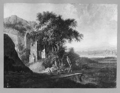 Italienische Landschaft mit Ruine im Vordergrund by Johann Sebastian Bach