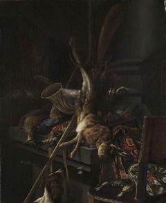 Jagdstilleben mit totem Hasen by Cornelis Lelienbergh
