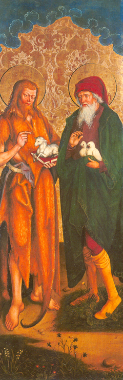 John the Baptist and Joachim - Inzigkofen Altar by Meister von Veringen