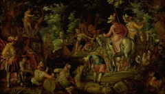 John the Baptist Preaching in the Forest by Joachim Wtewael