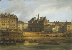 L'Hôtel de Ville et la place de Grève, vus de l'Ile de la Cité by Giuseppe Canella