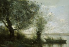 Landscape with a Boat by Jean-Baptiste-Camille Corot