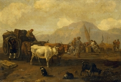 Landscape with a Cart Driven by  Bullocks