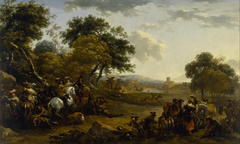 Landscape with a Hunting Party by Nicolaes Pieterszoon Berchem