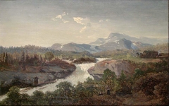 Landscape with a Waterfall by Bernt Lund