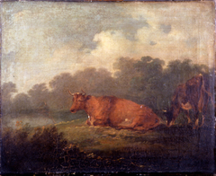 Landscape with Cattle (A Cow Resting) by Sir Peter Francis Bourgeoi