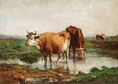 Landscape with Cows - Alexandre Thiollet - ABDAG003667 by Alexandre Thiollet