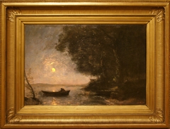 Le lac, effet de nuit by Jean-Baptiste-Camille Corot