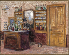 M. Baudy Behind his Desk at the Hotel Baudy by John Leslie Breck