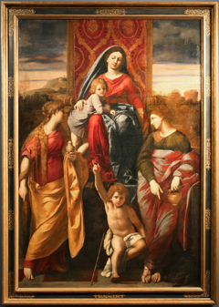 madonna in trono coi ss. marta, giovannino e maria maddalena by Antonio Marziale Carracci