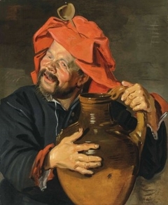 Man with a large pottery jug or drinkebroer
