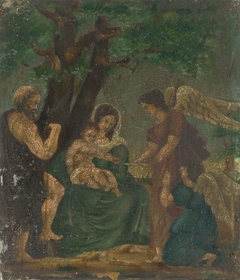 Mary with Child among Angels and St. John the Baptist by Anonymous