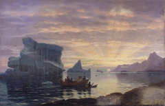 Midnatsstemning ved den grønlandske kyst by Carl Rasmussen