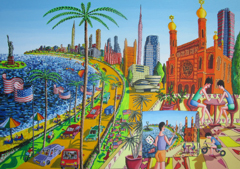 New York city raphael perez artist statement  about his naive urban landscape paintings  by Raphael Perez