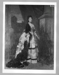 of a lady in violet dress by Heinrich von Angeli