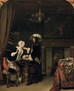 Officer in a Cloth Shop by Frans van Mieris the Elder