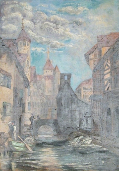 Old Buildings on a Narrow Canal by Anonymous