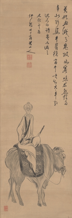 Old Woman on an Ox by Okada Beisanjin