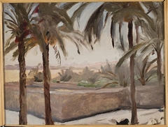 Palm trees against the pyramids. From the journey to Egypt by Jan Ciągliński