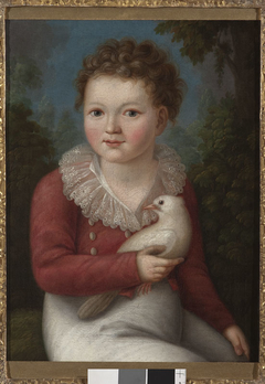 Portrait of a boy with a dove by unknown