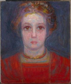 Portrait of a girl in red by Piet Mondrian