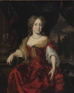 Portrait of a Lady in a Red Dress by Nicolaes Maes