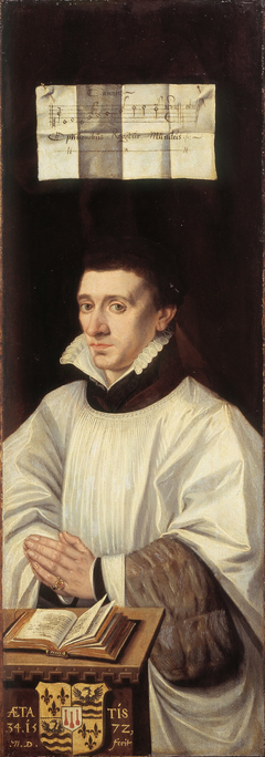 Portrait of a priest (inside part of the right section of a triptych) by Monogrammist ND