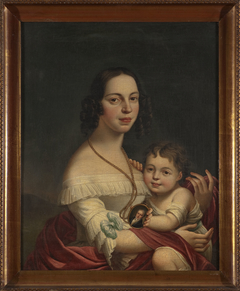 Portrait of Franciszka Pawłowska née Kamieńska with her daughter Eliza, the would-be writer (Eliza Orzeszkowa) by Anonymous