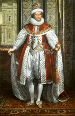 Portrait of James I of England in State Robes by Paul van Somer I