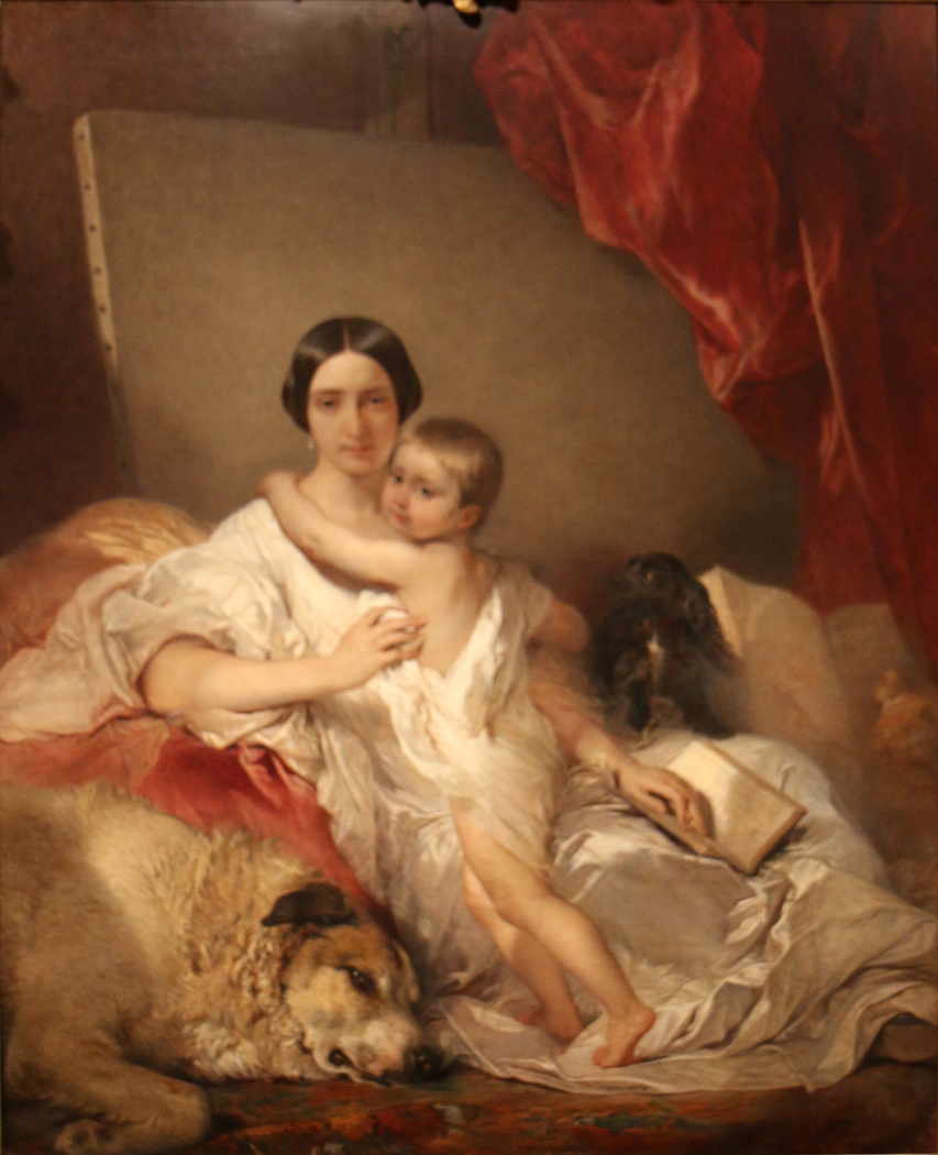Portrait of Mrs Louis Gallait and her daughter