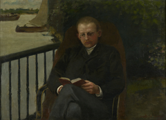 Portret van een lezende man by Carel Eliza van der Sande Lacoste