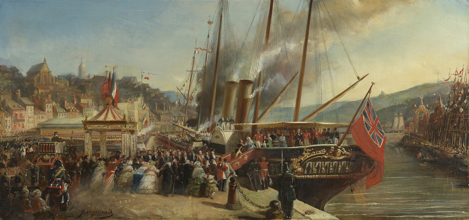 Queen Victoria and Prince Albert, The Prince Consort, landing at Boulogne, 18 August 1855