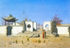 Ruins of Chinese sanctuary. Ak-Kent by Vasily Vereshchagin