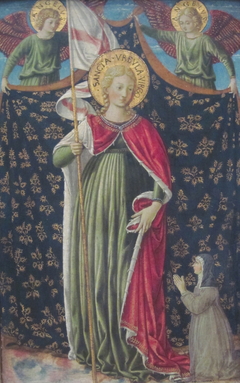 Saint Ursula with Two Angels and Donor by Benozzo Gozzoli