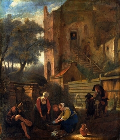 Scene at the well. by Anonymous