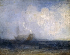 Seascape with a Sailing Boat and a Ship by J. M. W. Turner