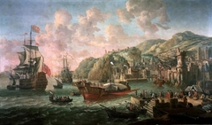 Ships, Galleys and Other Vessels off an Italian Port by Jacob Knijff