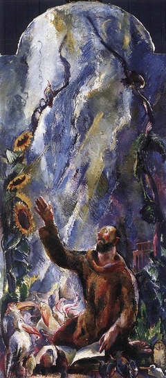 St Francis Preaching to the Birds by Vilmos Aba-Novák