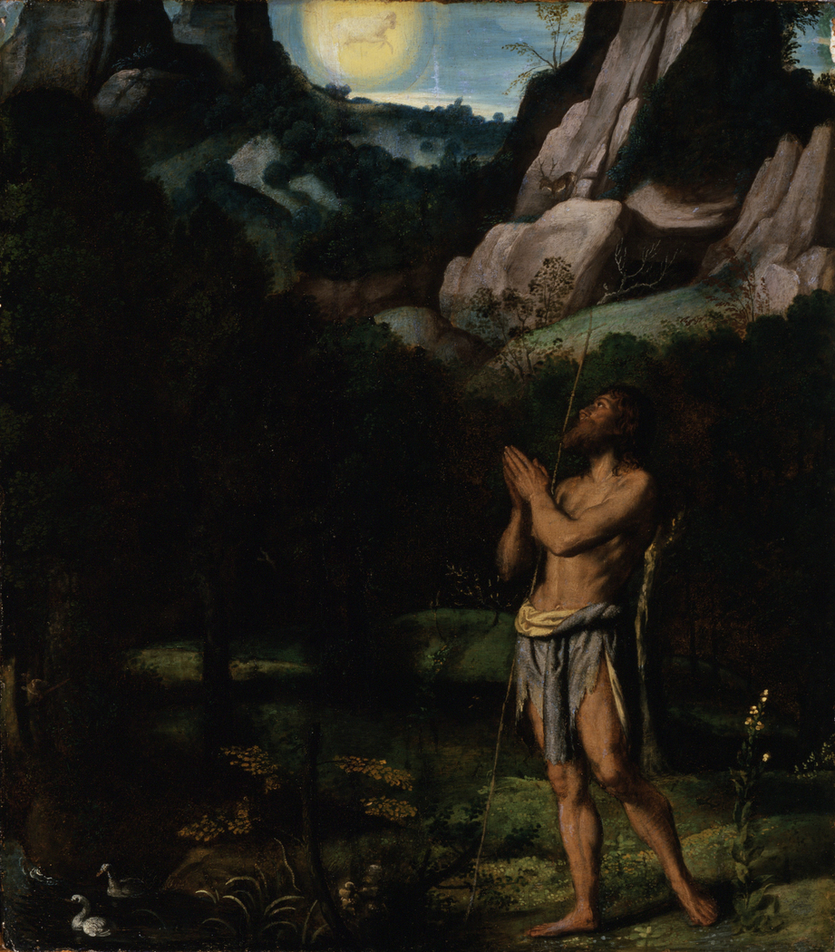 St John The Baptist In The Wilderness Moretto Da Brescia Artwork