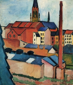 St. Mary's with Houses and Chimney (Bonn) by August Macke