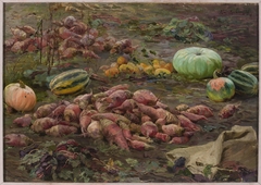 Still life – bumpkins and pumpkins in the field by Maria Klass-Kazanowska